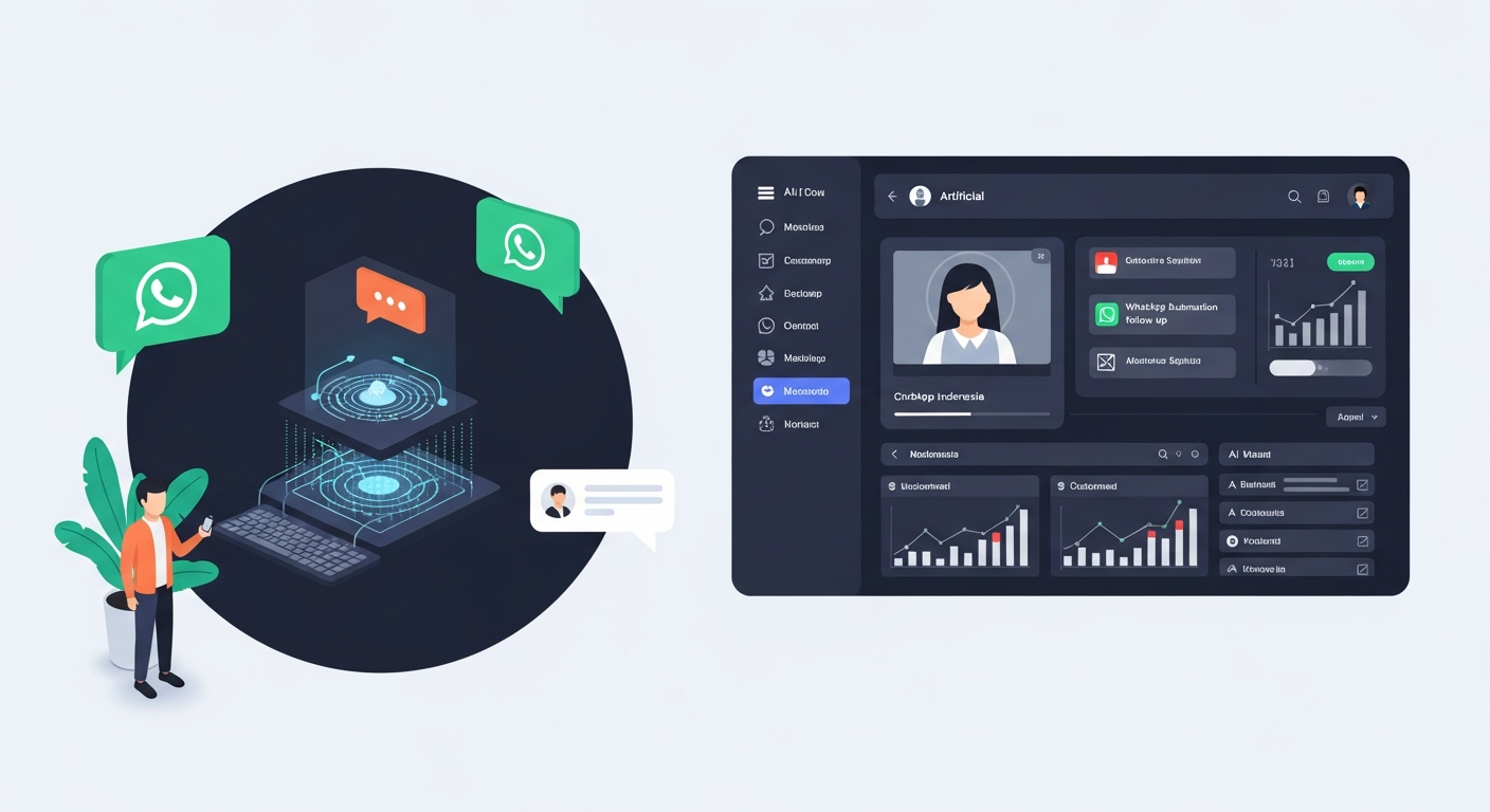 Ilustrasi artikel Revolusi Follow-up Bisnis: Mengoptimalkan CRM AI dan Otomasi WhatsApp di Indonesia